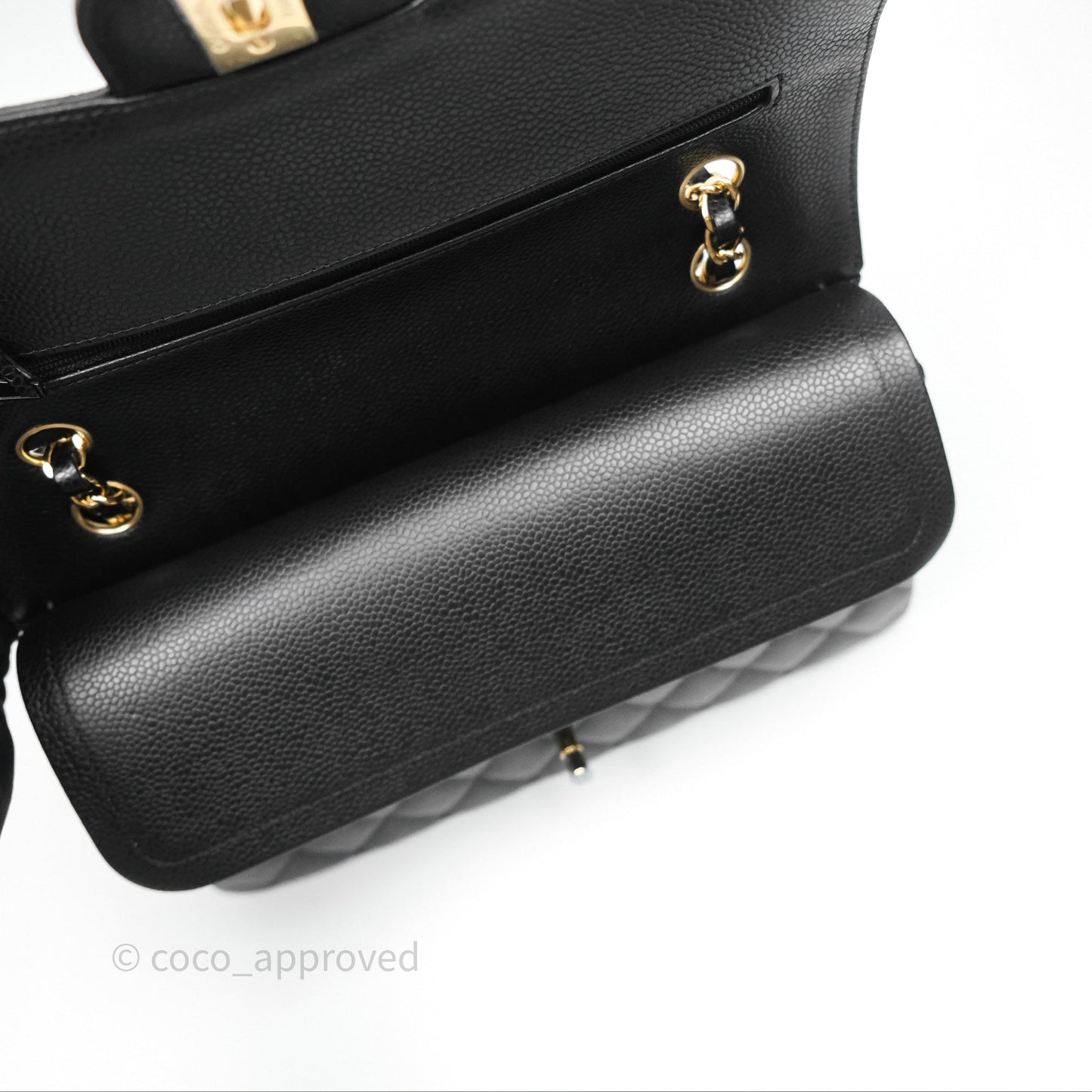 Chanel Classic M/L Medium Flap Quilted Black Caviar Gold Hardware