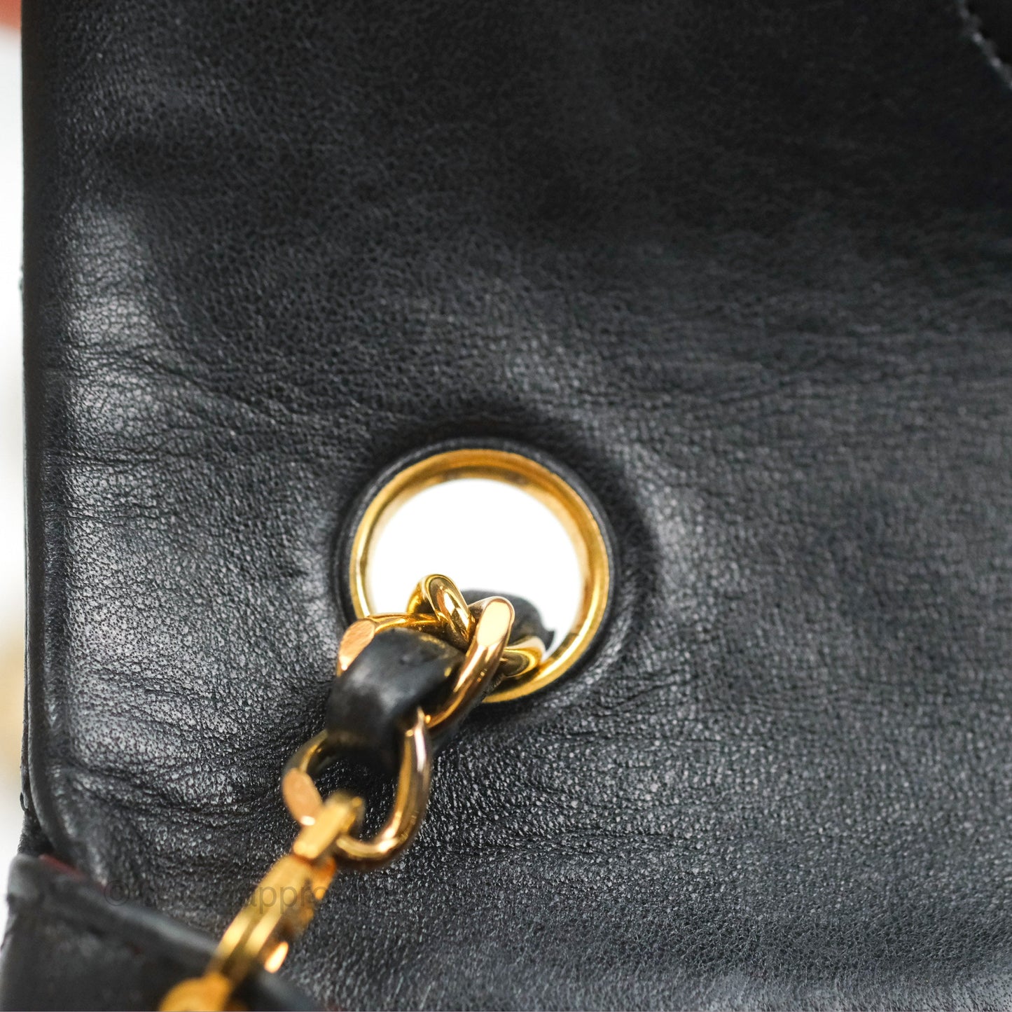 Chanel Vintage Square Flap Bag Black Lambskin 24K Gold Hardware