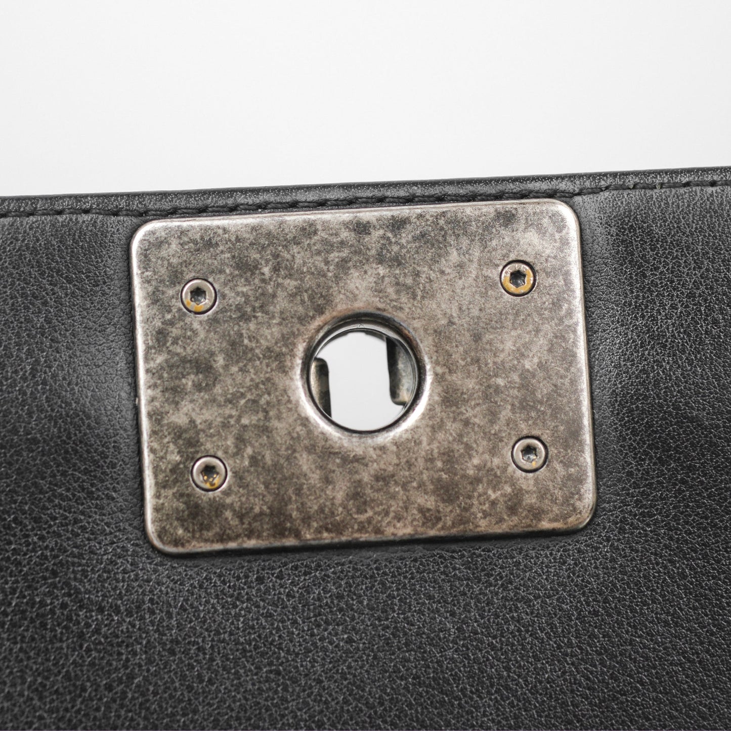 Chanel Quilted Medium Boy Black Calfskin Ruthenium Hardware