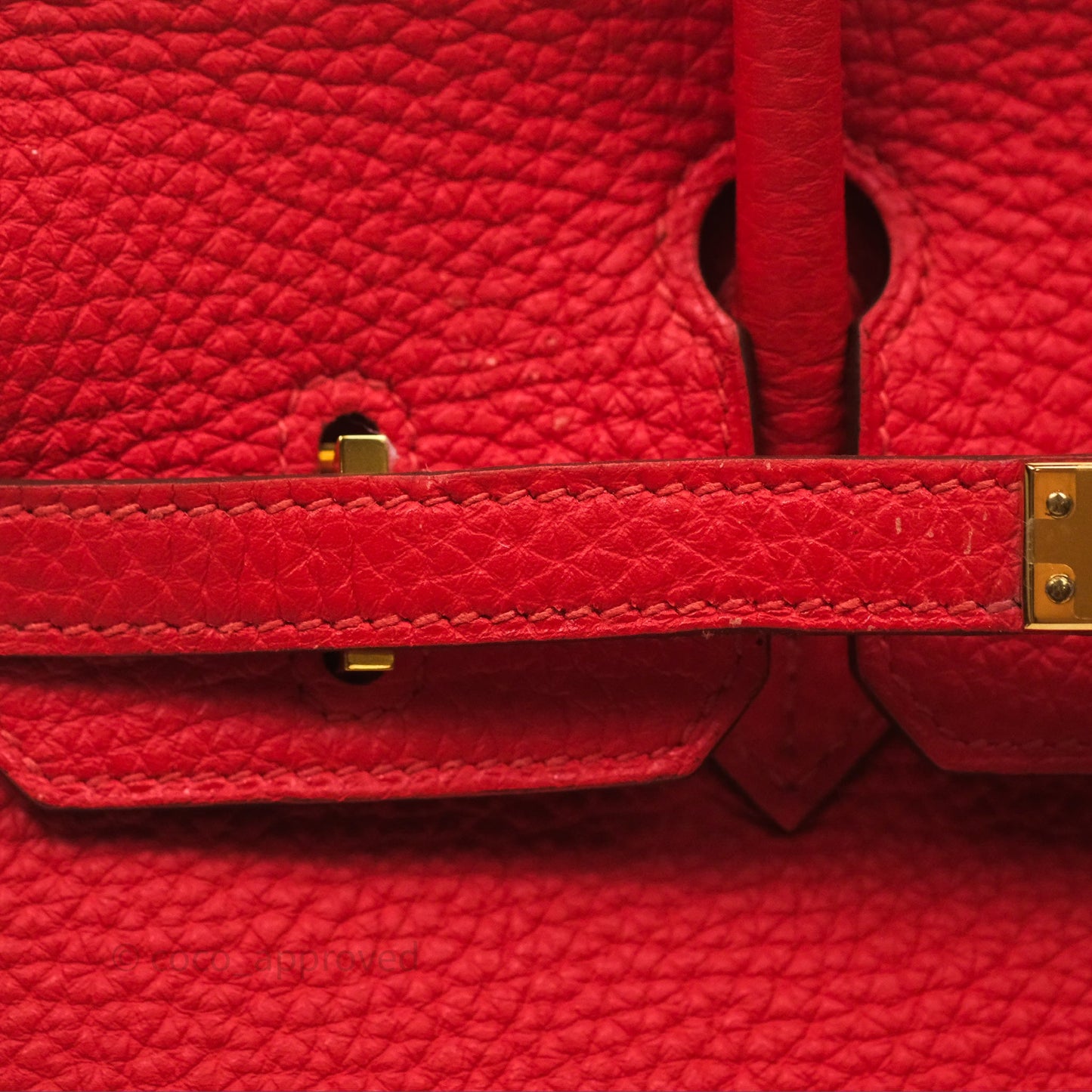 Hermès Birkin 25 Retourne Rouge Tomate S5 Clemence Gold Hardware