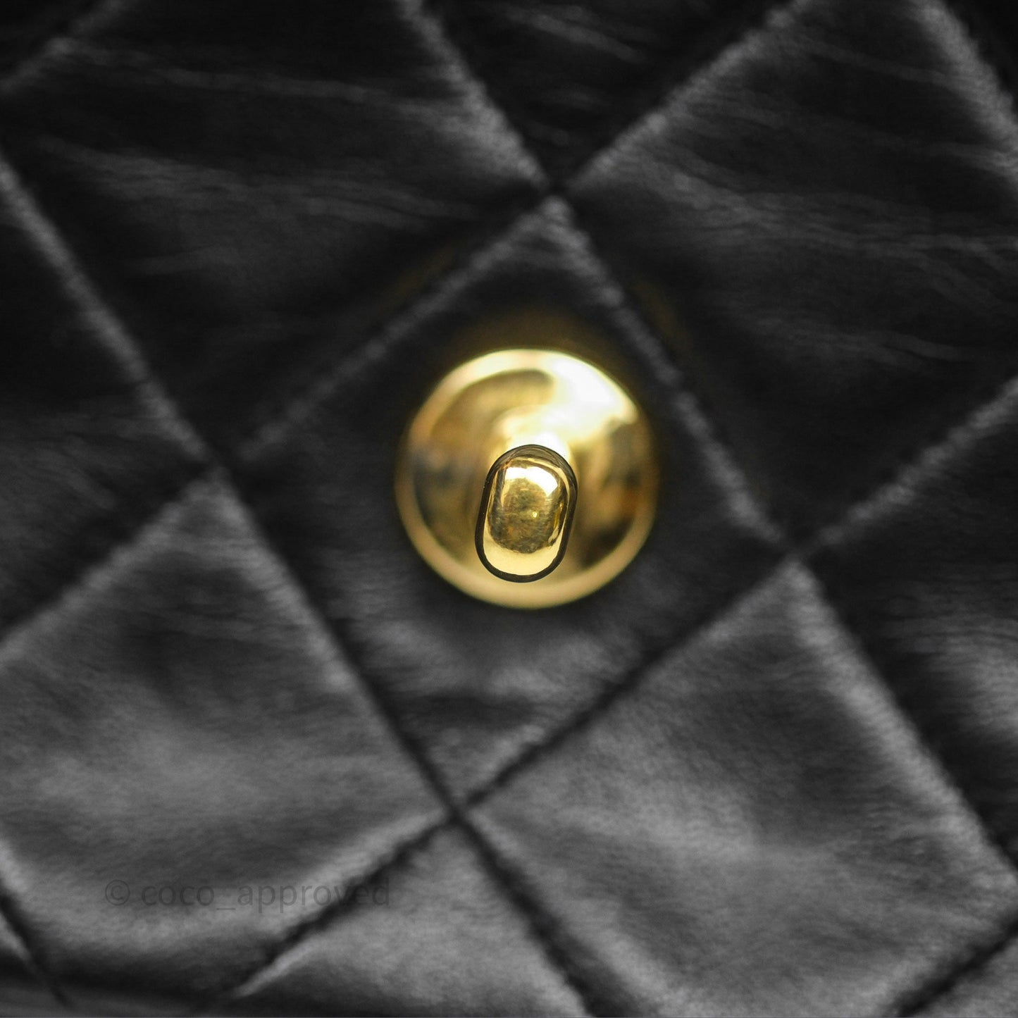 Chanel Vintage Medium Quilted Diana Flap Bag Black Lambskin 24K Gold Hardware