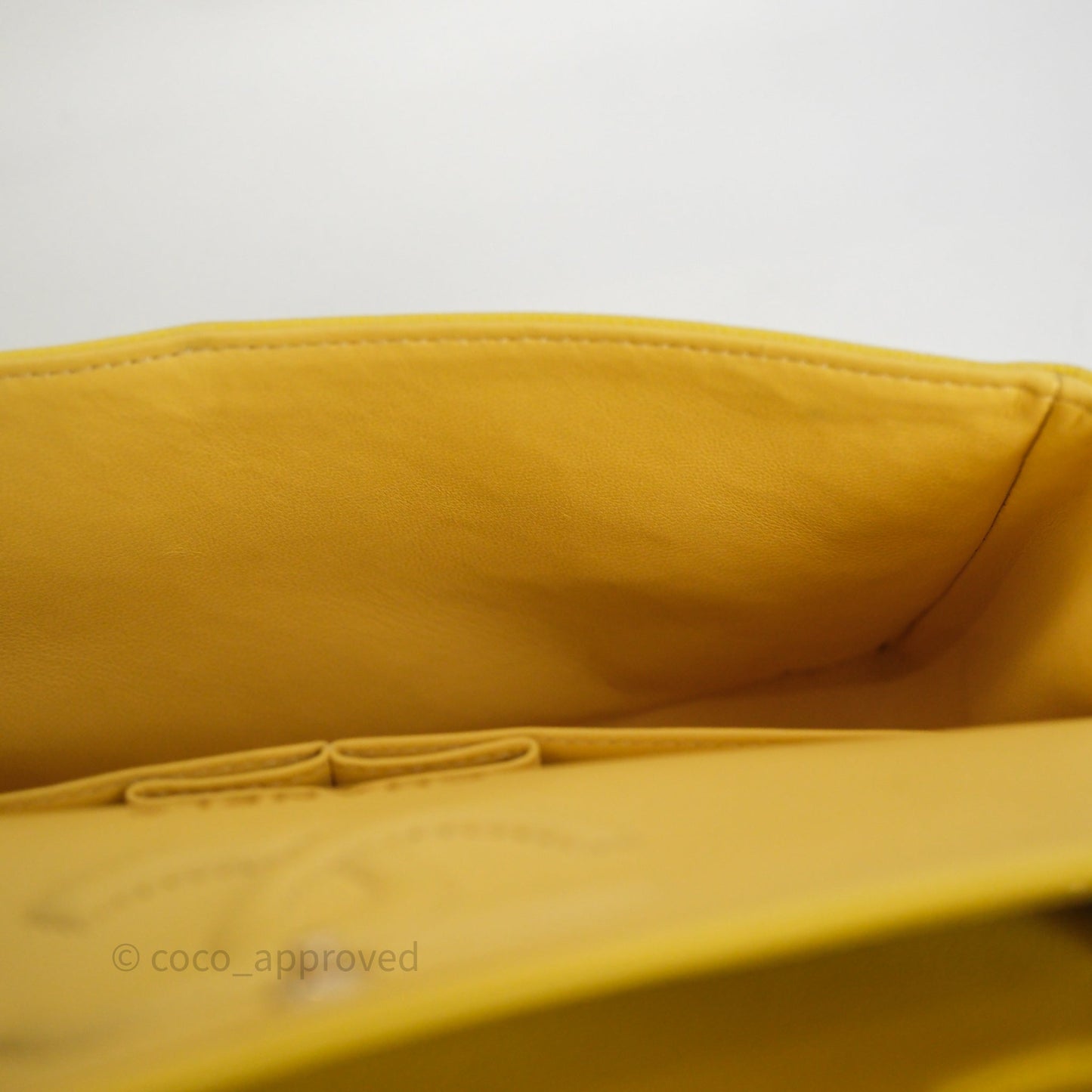 Chanel Small Classic Flap Quilted Yellow Caviar Gold Hardware