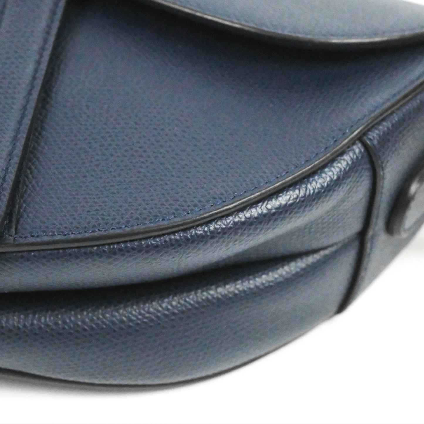 Christian Dior Saddle Bag Navy Grained Calfskin Gold Hardware