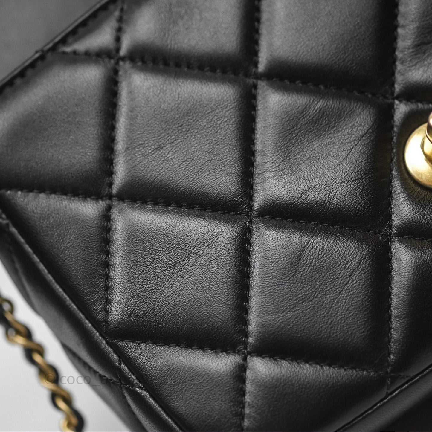 Chanel Quilted My Perfect Mini With Pearl Black Lambskin Gold Hardware 21K