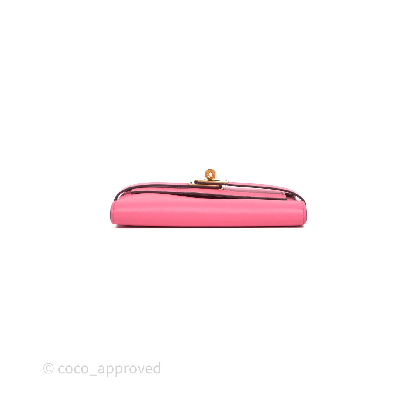 Hermès Kelly Depliant Medium Wallet Rose Epsom Gold Hardware