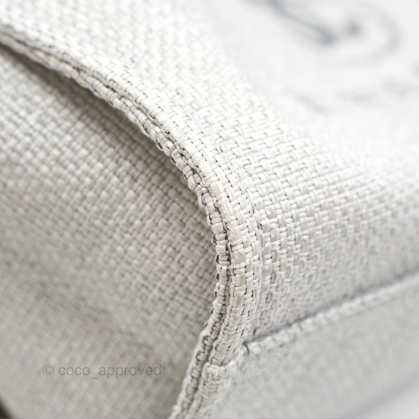 Chanel Medium Deauville Tote Light Grey Canvas