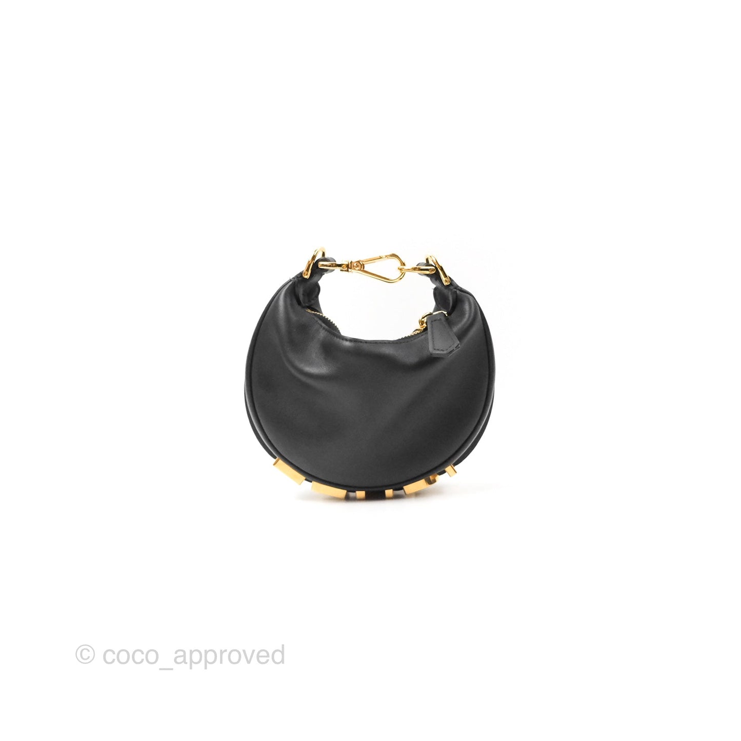 Fendi Nano Fendigraphy Hobo Bag Black Gold Hardware