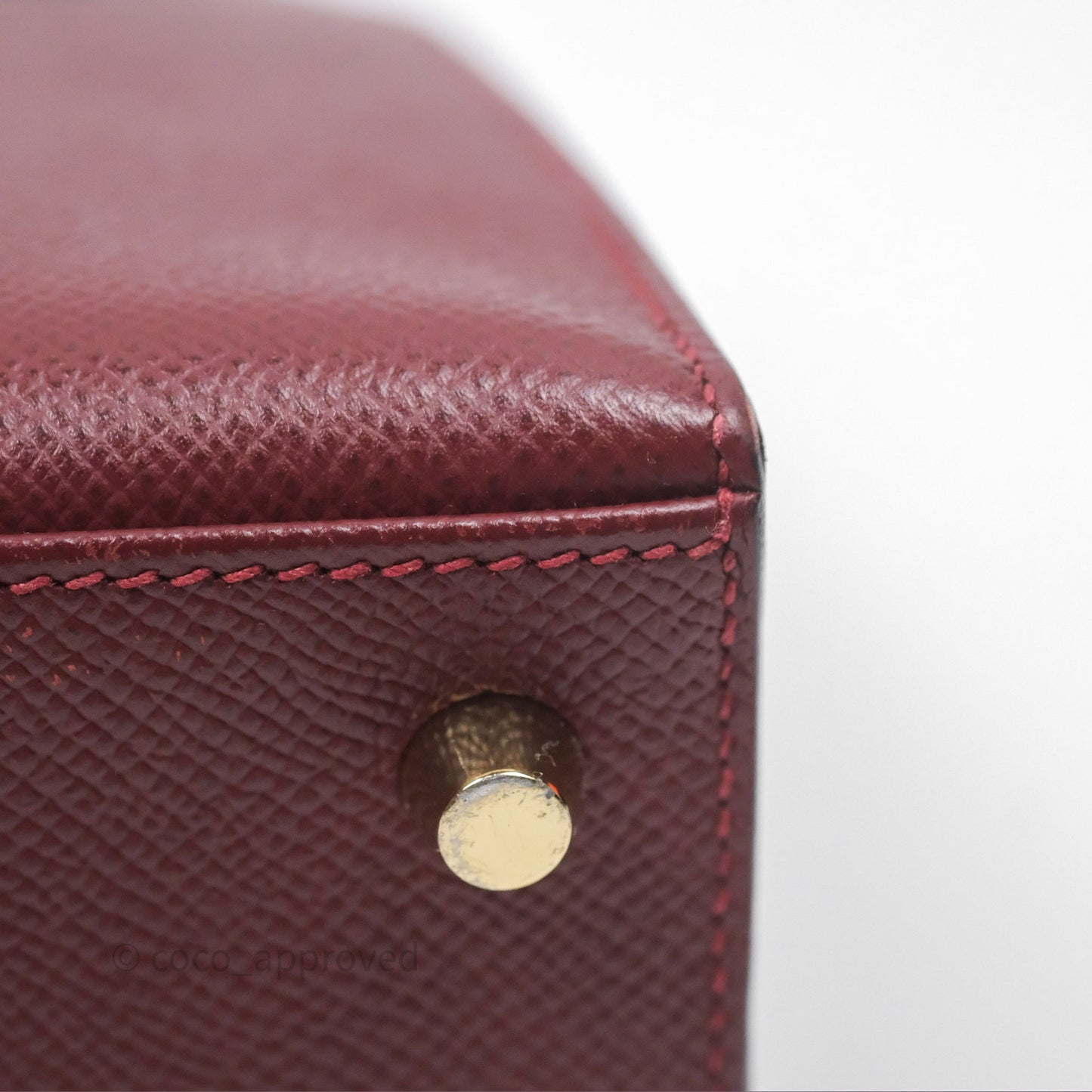 Hermès Sellier Kelly 25 Rouge H Epsom Gold Hardware