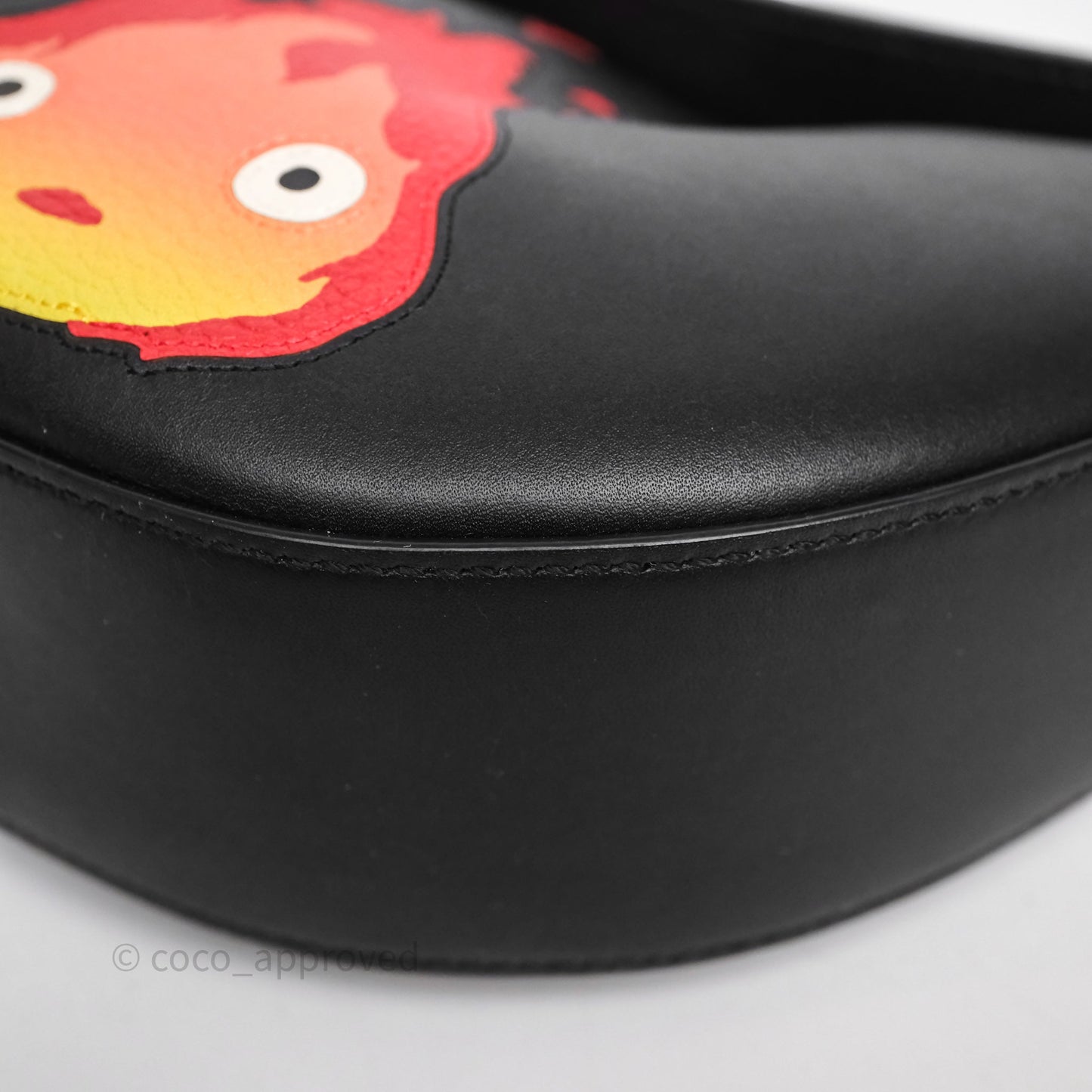 Loewe x Howls Calcifer Luna Shoulder Bag In Black Calfskin
