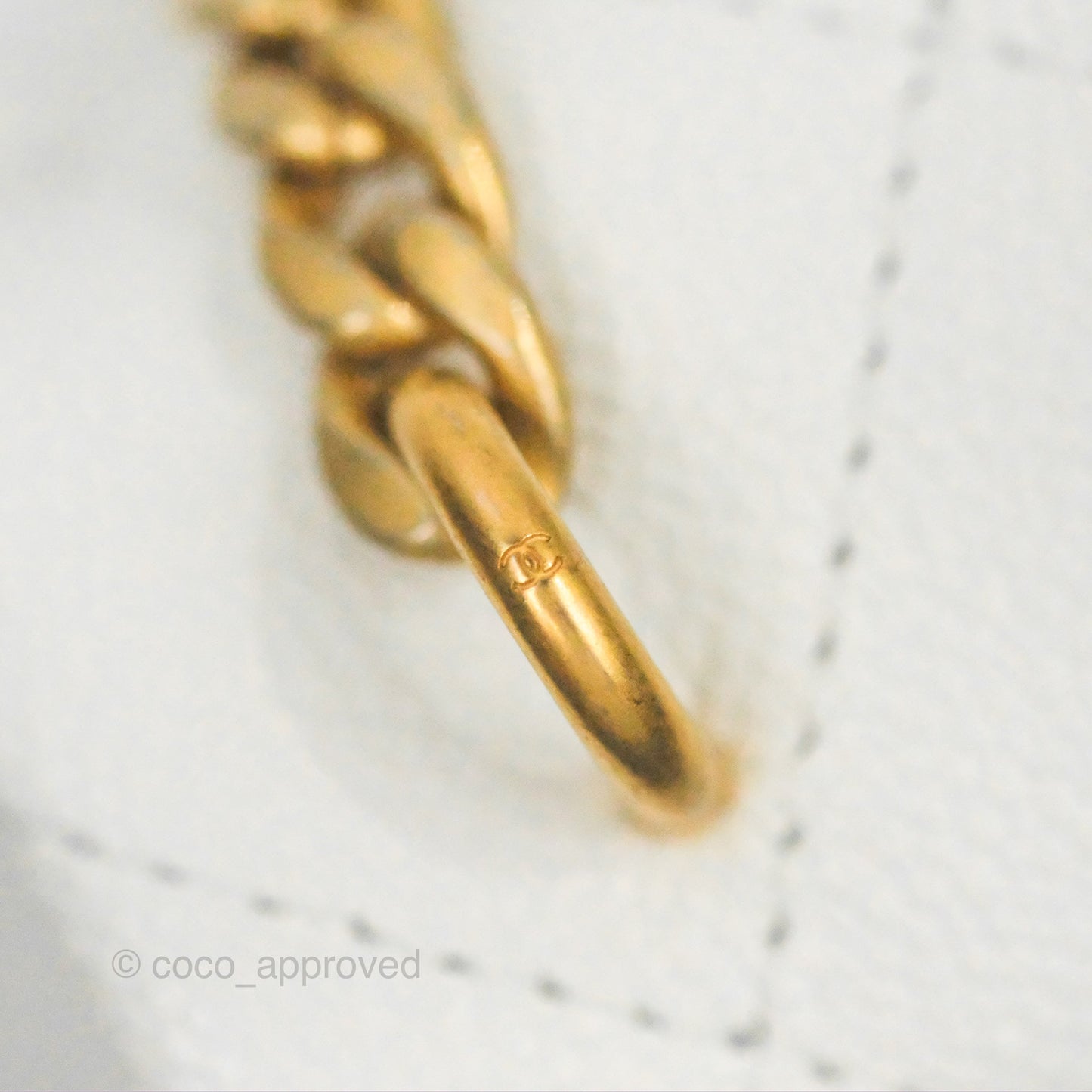 Chanel Large Flap Bag Heart Adjustable Chain White Caviar Aged Gold Hardware