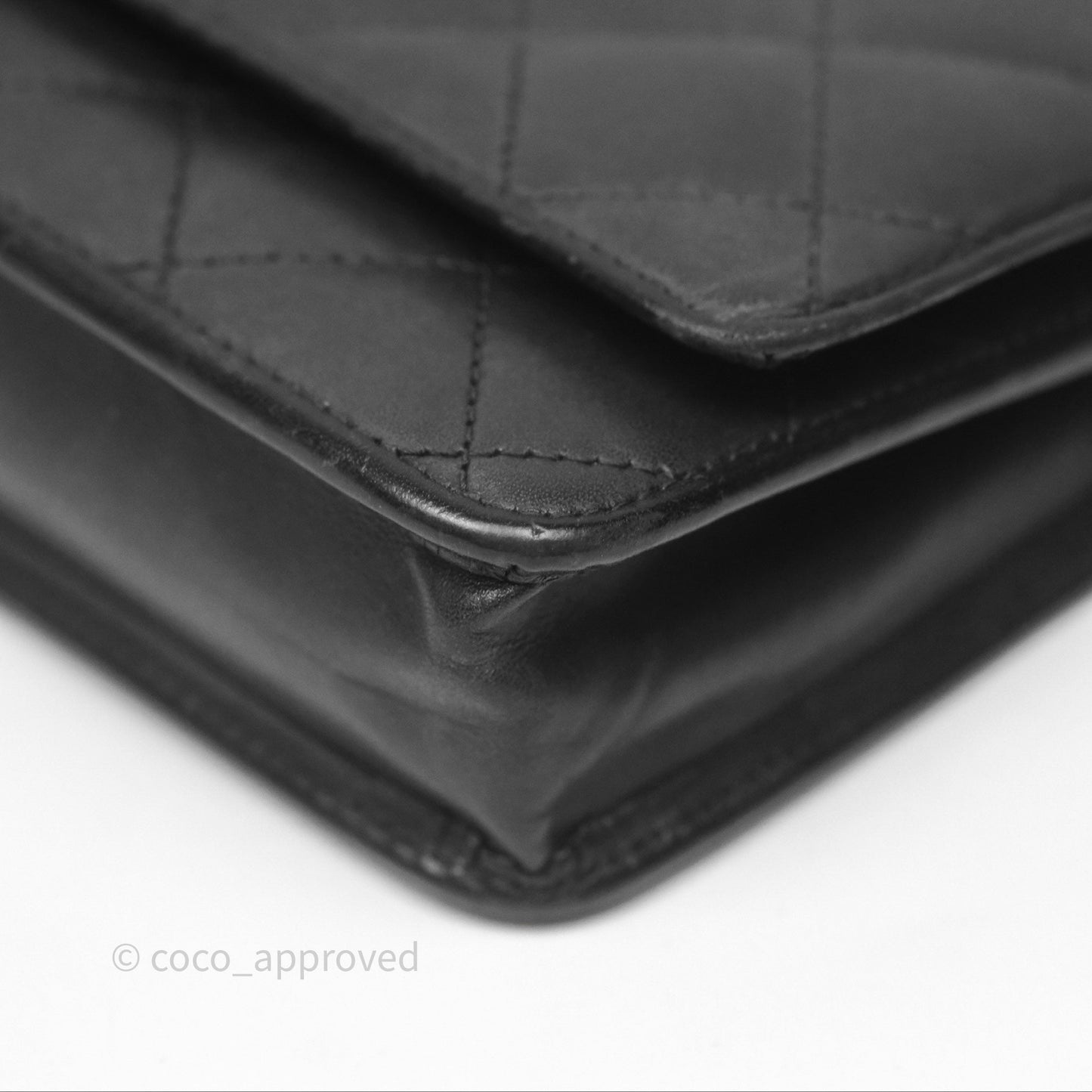Chanel Quilted Wallet on Chain WOC Cambon Black Calfskin Silver Hardware