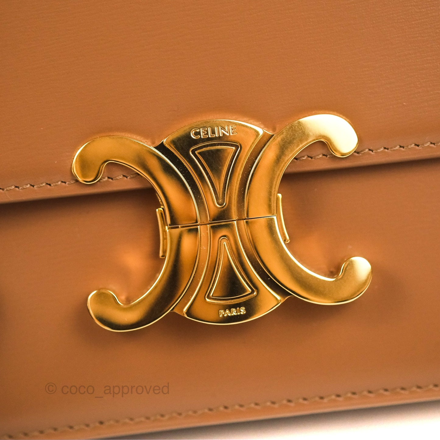 Celine Teen Triomphe Bag Shiny Calfskin Bronze