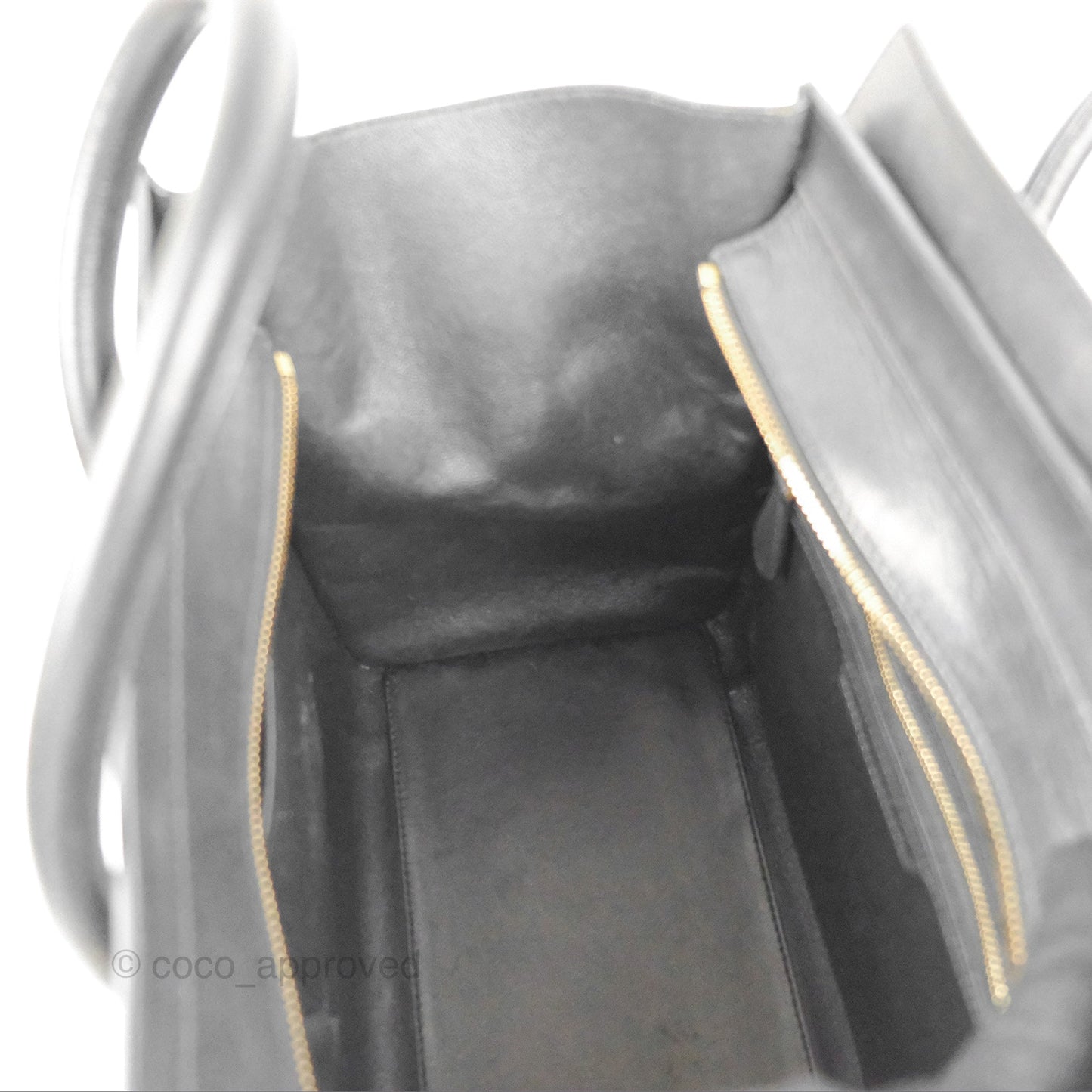Celine Mini Luggage Bag Black/White Aged Calfskin