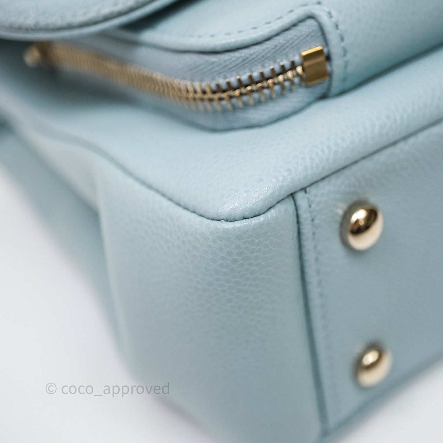 Chanel Quilted Medium Business Affinity Flap Blue Caviar Gold Hardware