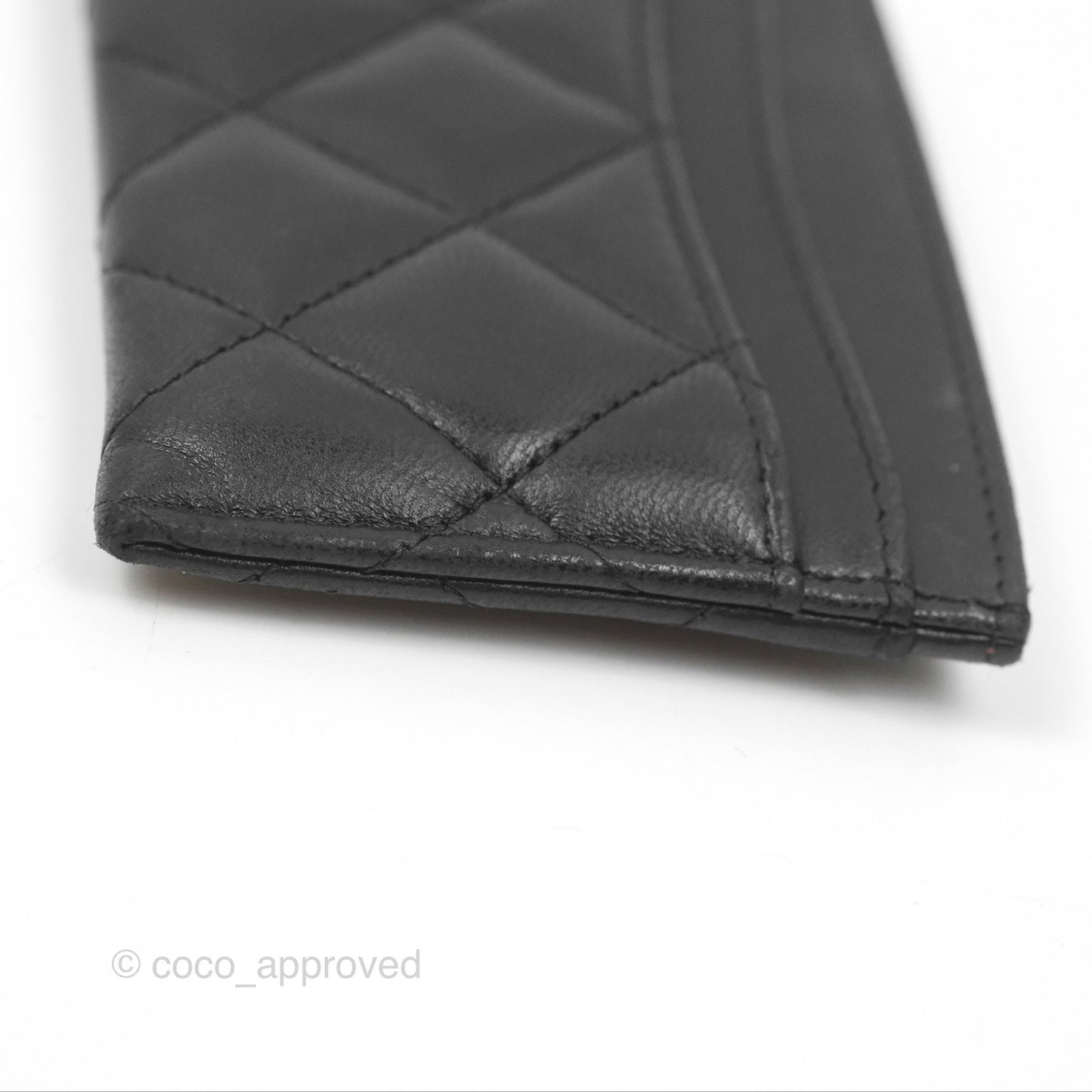 Chanel Classic Flat Card Holder Black Lambskin Gold Hardware