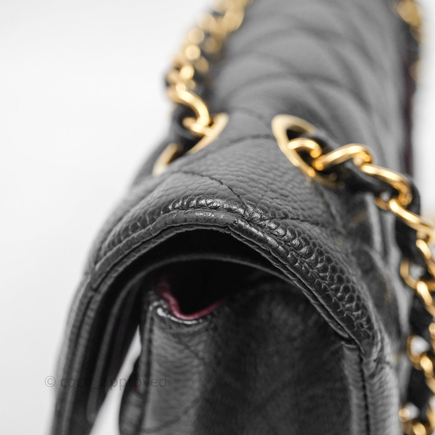 Chanel Classic M/L Medium Flap Quilted Black Caviar Gold Hardware