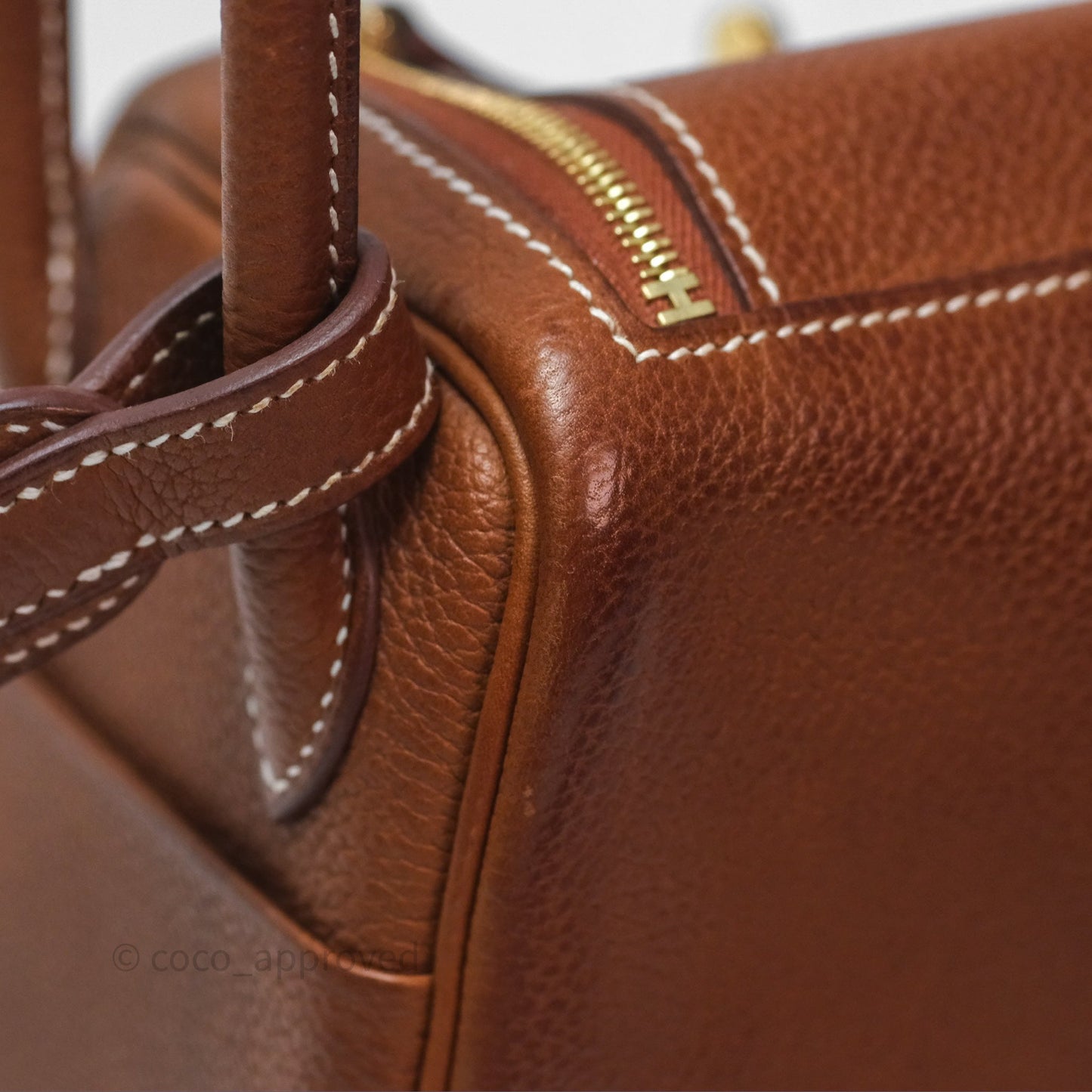 Hermès Mini Lindy 20 Fauve 34 Barenia Gold Hardware