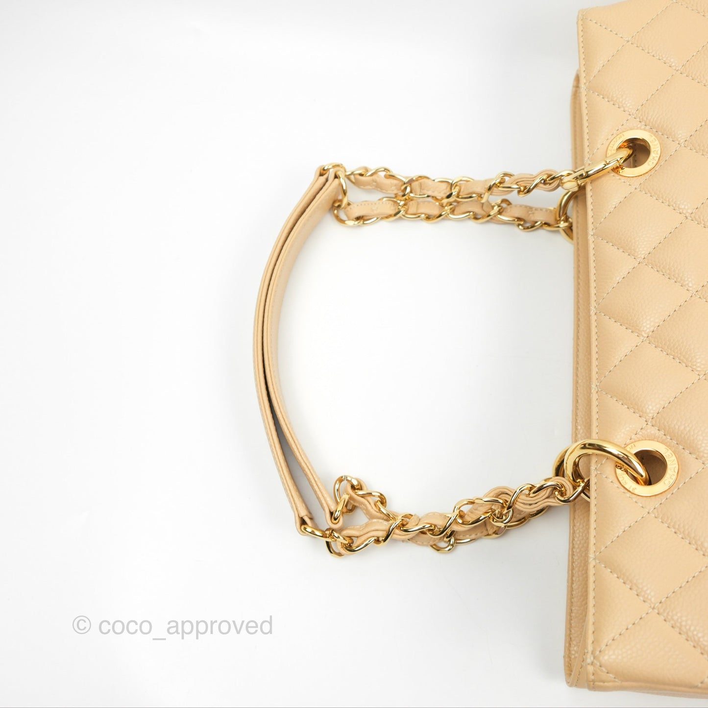 Chanel GST Beige Caviar Gold Hardware