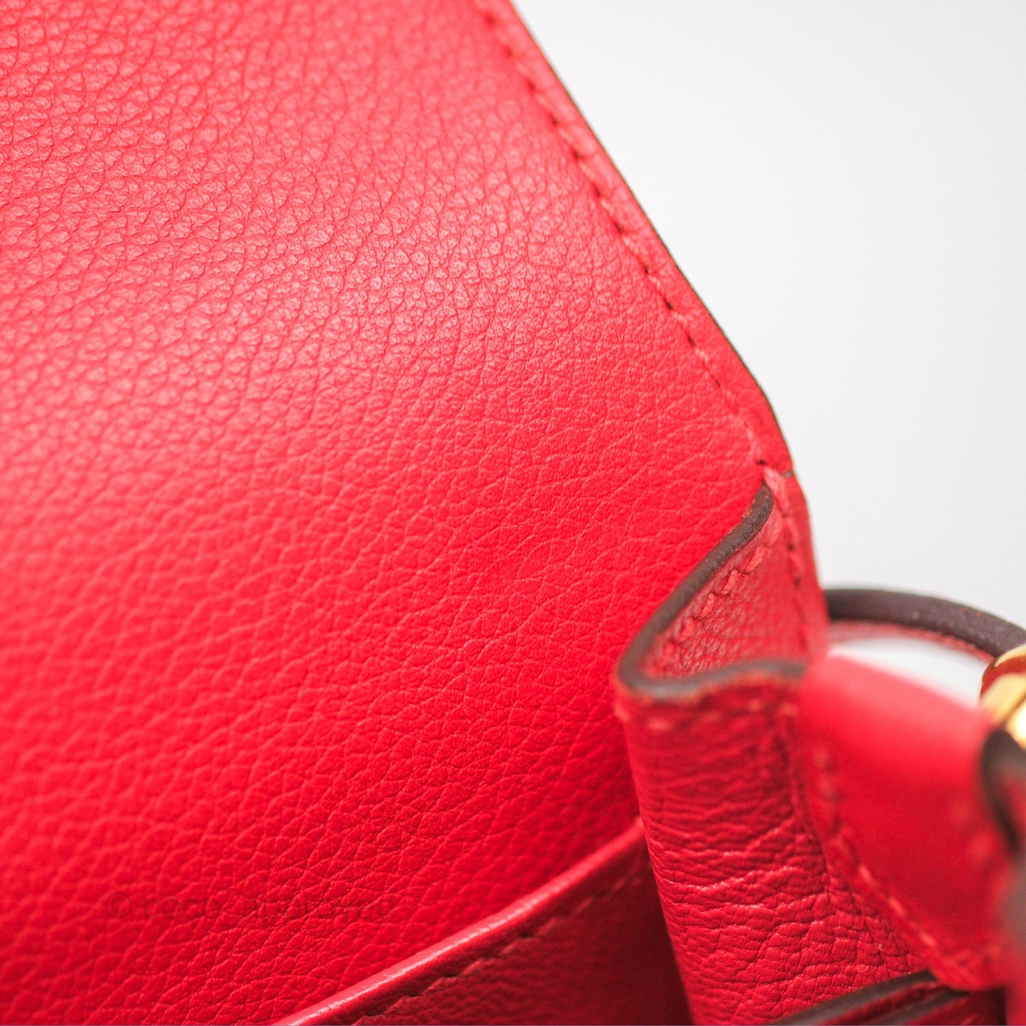 Hermès Roulis Mini 18 Rouge De Coeur Evercolor Permabrass Hardware
