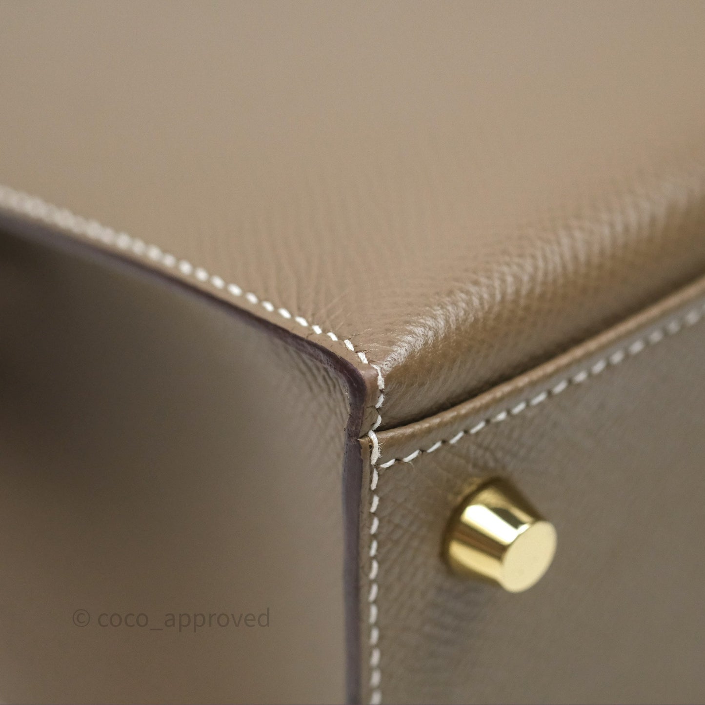 Hermès Kelly 25 Sellier Etoupe Epsom Gold Hardware