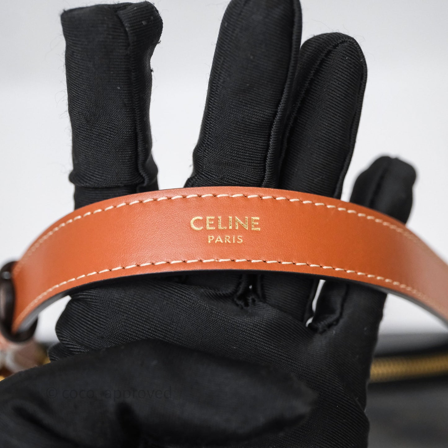 Celine Medium Ava Triomphe Bag Triomphe Canvas Tan Calfskin