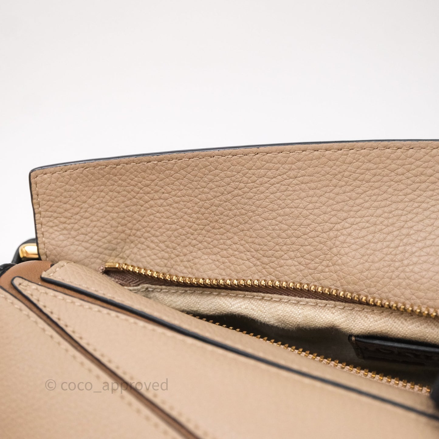 Loewe Small Puzzle Bag Sand Mink Grained Calfskin