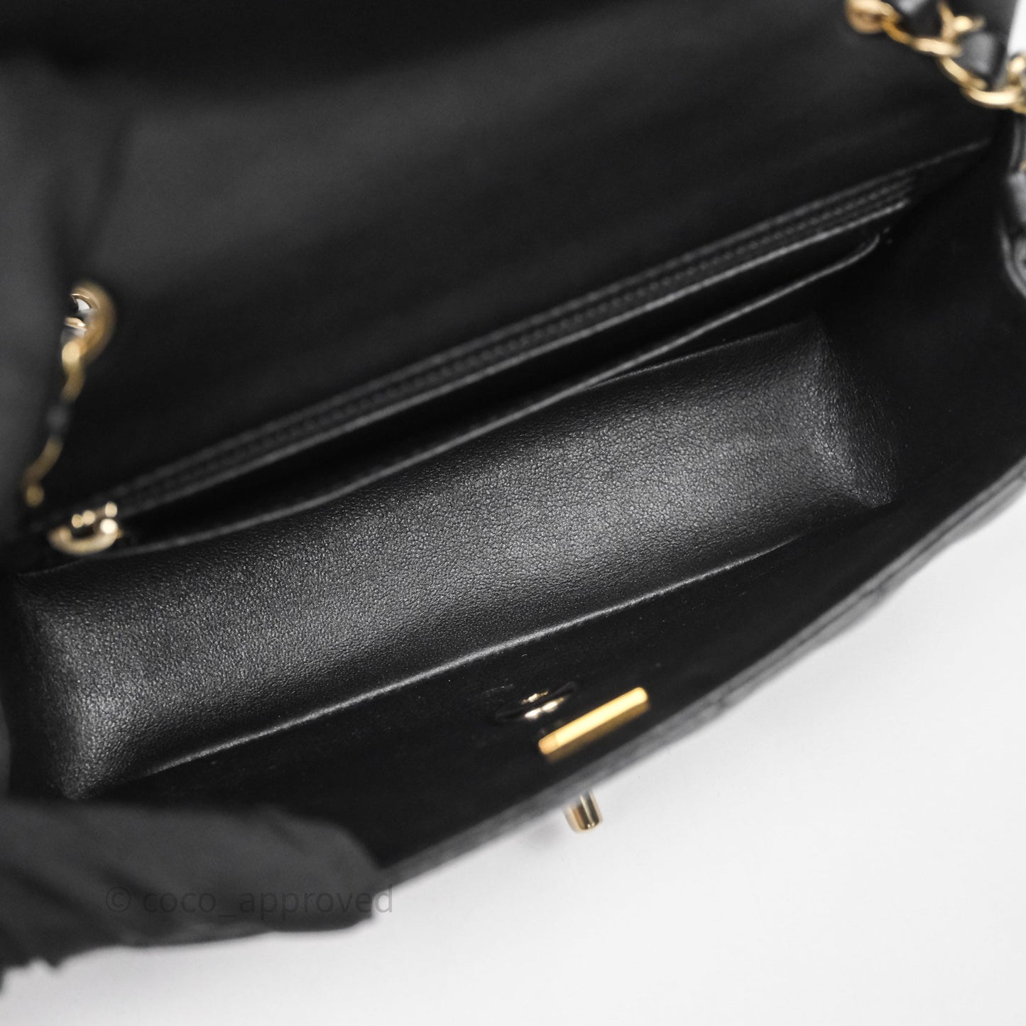 Chanel Mini Rectangular Flap Quilted Black Lambskin Gold Hardware