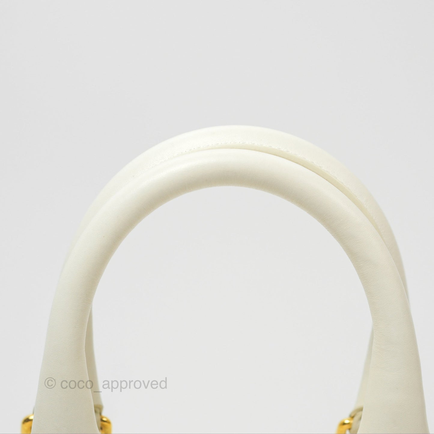 Celine Small Triomphe Canvas Boston Bag White Calfskin