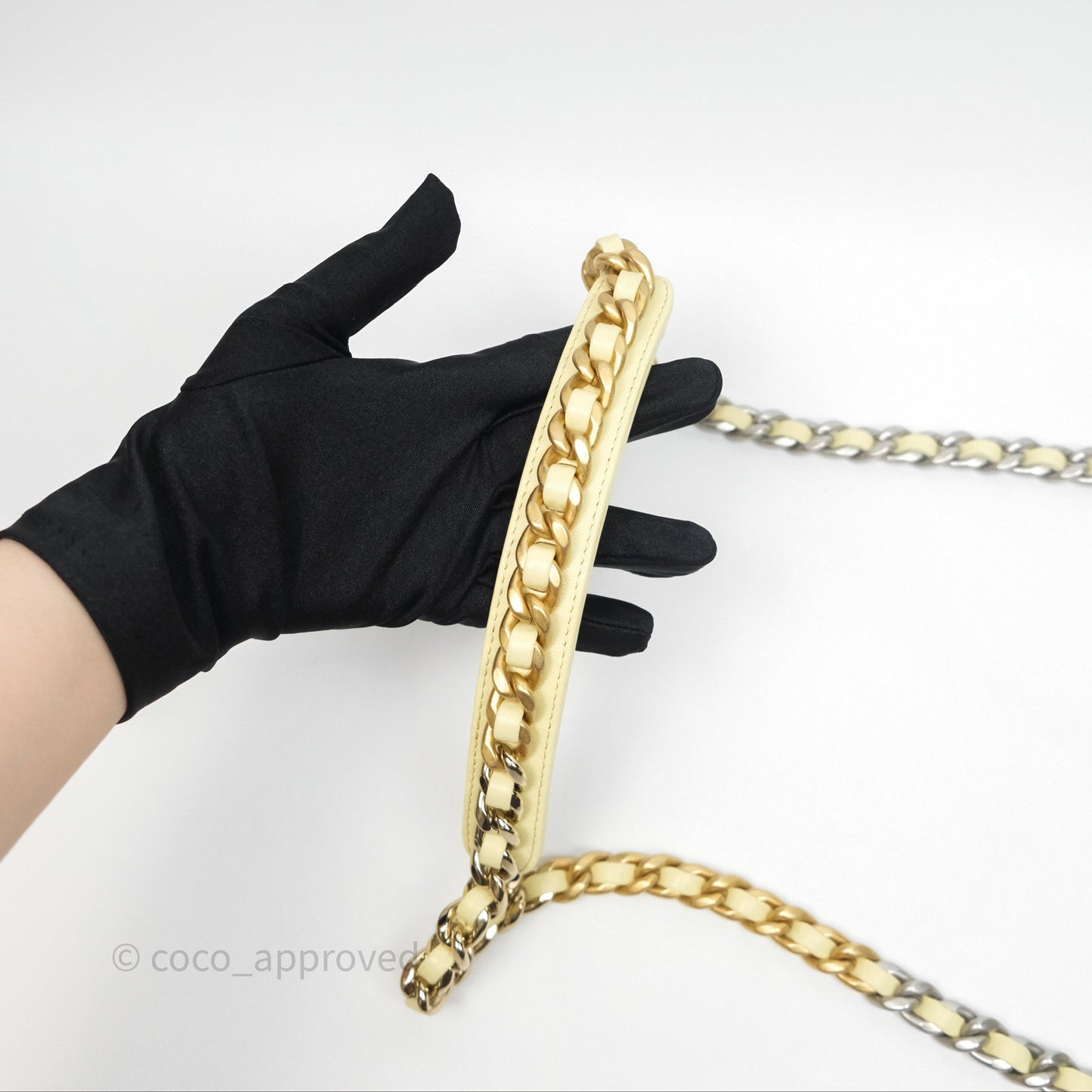 Chanel 19 Small Light Yellow Mixed Hardware