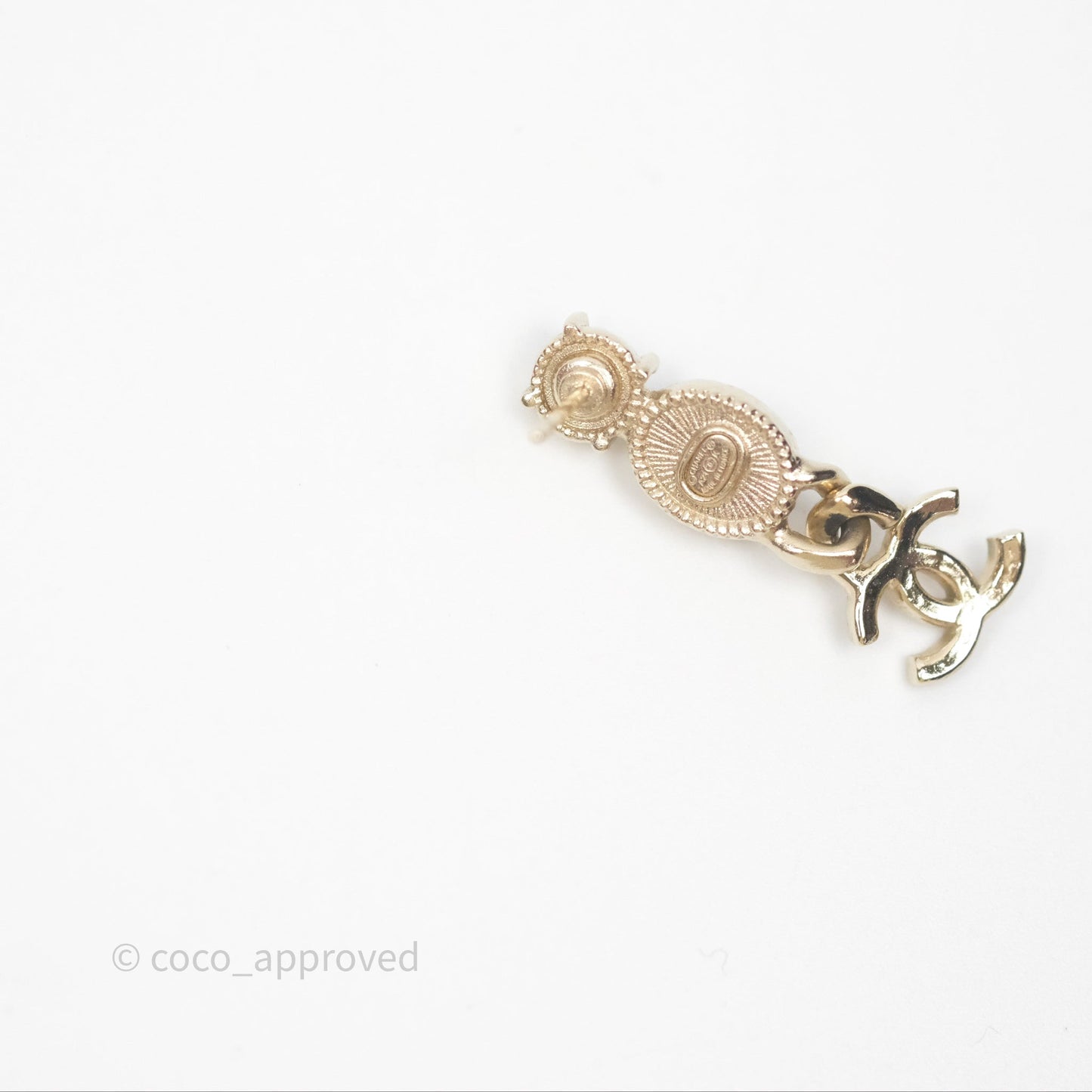 Chanel Crystal CC Black Resin Drop Earrings Gold Tone 21K