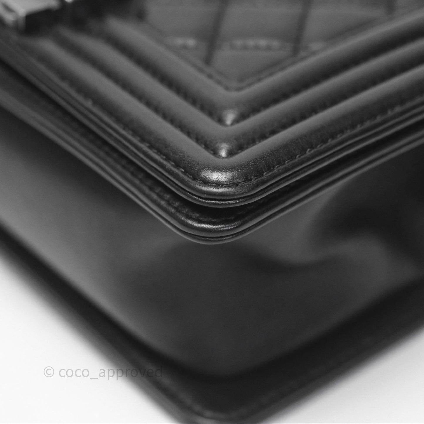 Chanel Small Boy Black Lambskin Ruthenium Hardware