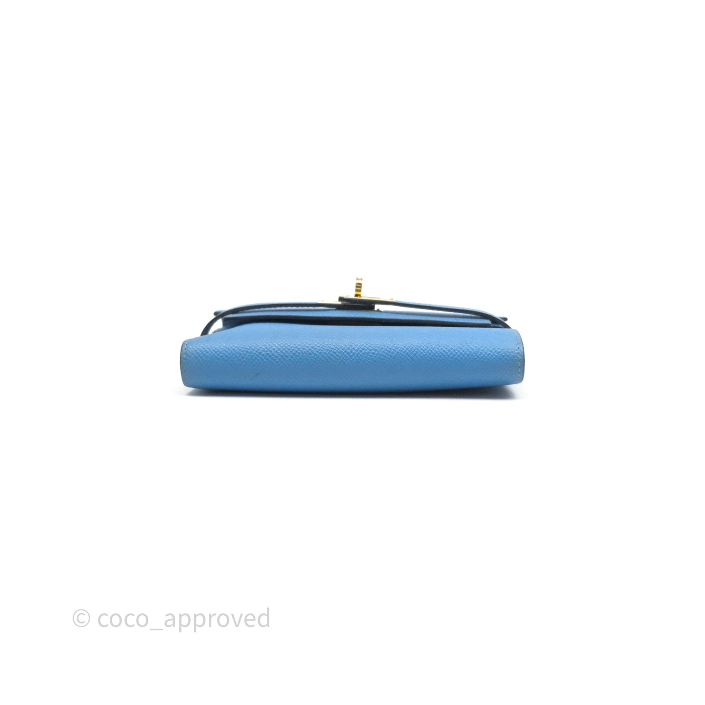 Hermès Kelly Depliant Wallet Blue Epsom Gold Hardware