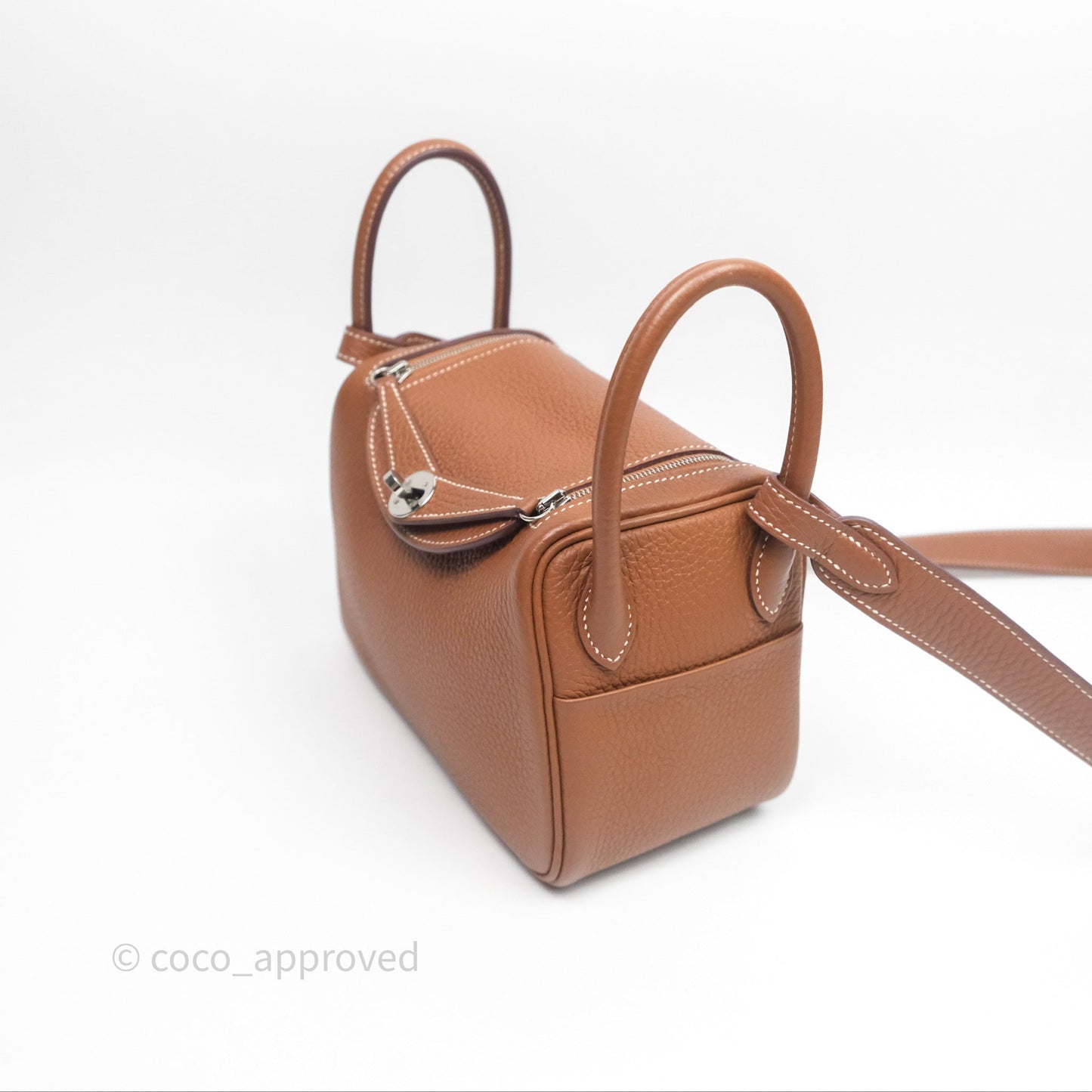Hermès Mini Lindy 20 Gold Clemence Palladium Hardware