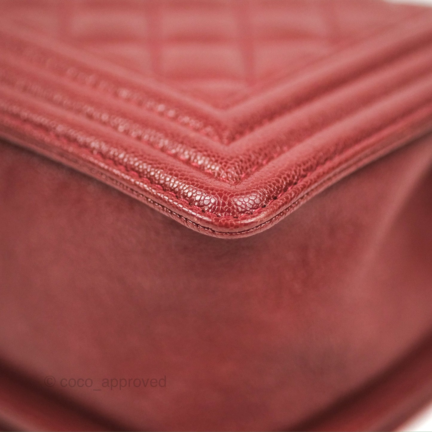 Chanel Quilted Medium Boy Burgundy Caviar Aged Gold Hardware
