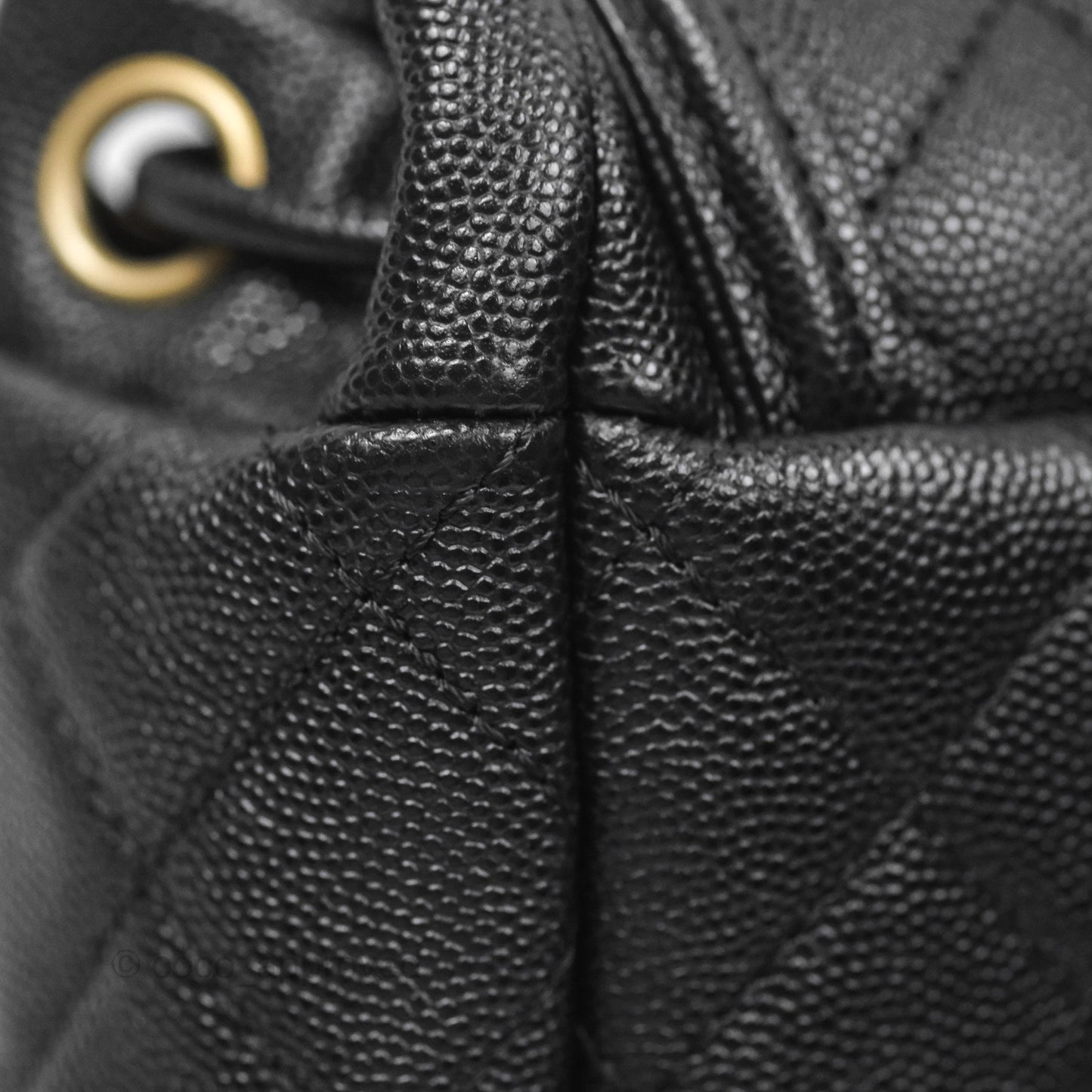 Chanel Small Quilted Filigree Backpack Black Caviar Aged Gold Hardware