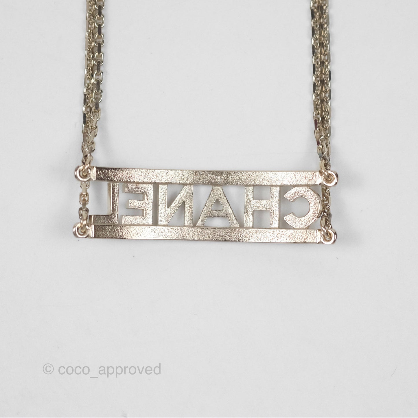 Chanel Crystal Chanel Logo Chain Choker Gold Tone 22S