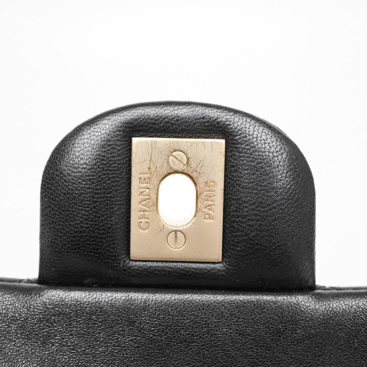 Chanel Quilted Extra Mini Rectangular Flap Black Lambskin Aged Gold Hardware