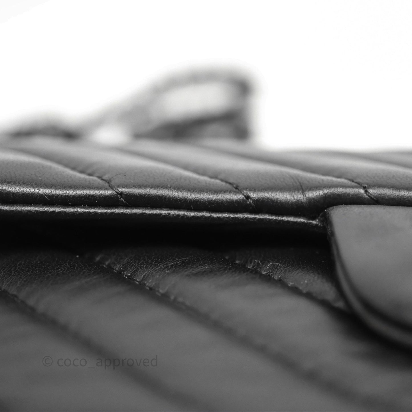 Chanel Quilted Mini Rectangular Chevron Black Lambskin So Black Hardware