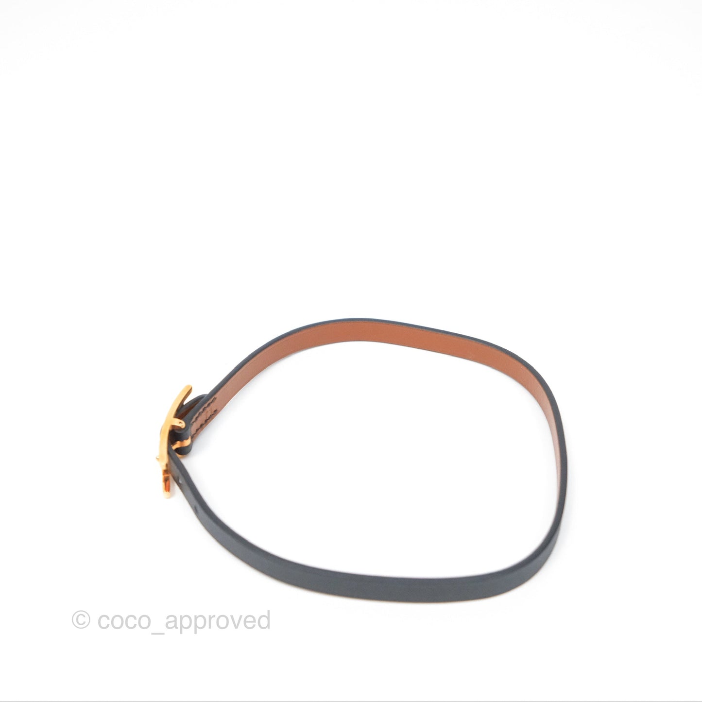 Hermès Behapi Double Tour Bracelet in Noir Swift Rose Gold Hardware