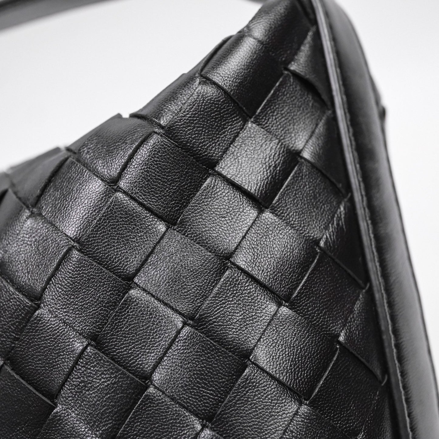 Bottega Veneta Mini Wallace Intrecciato Black Gold Hardware