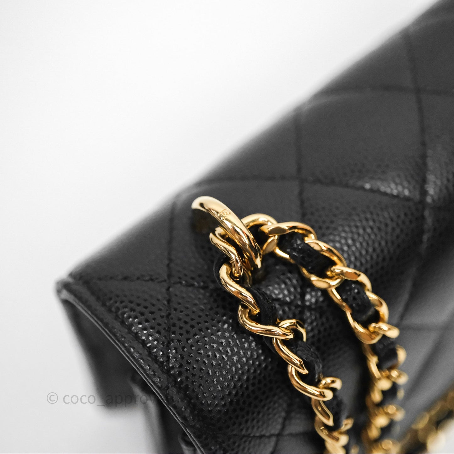 Chanel WOC Bag Charm Black Caviar Gold Hardware