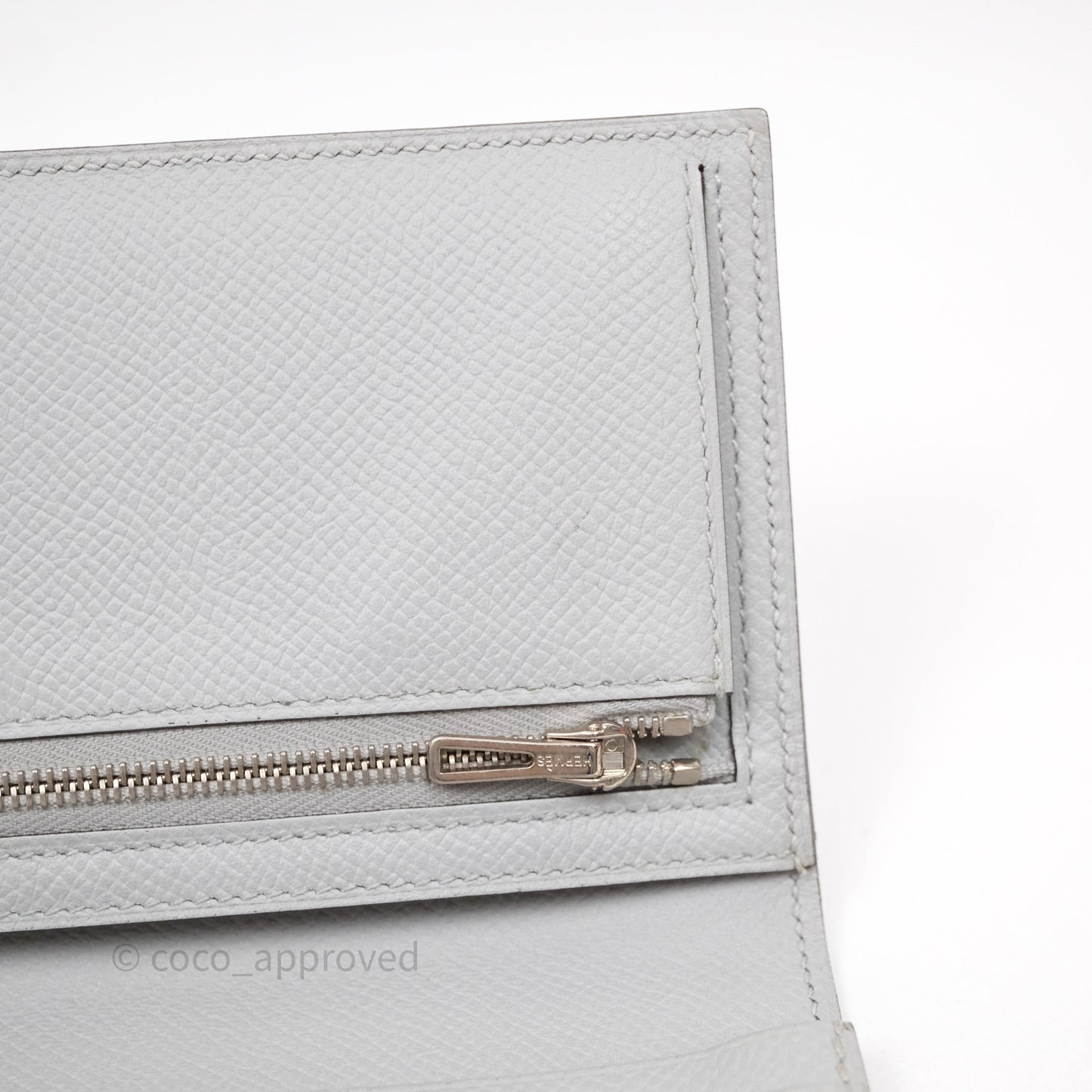 Hermès Bearn Long Wallet Gris Epsom Palladium Hardware