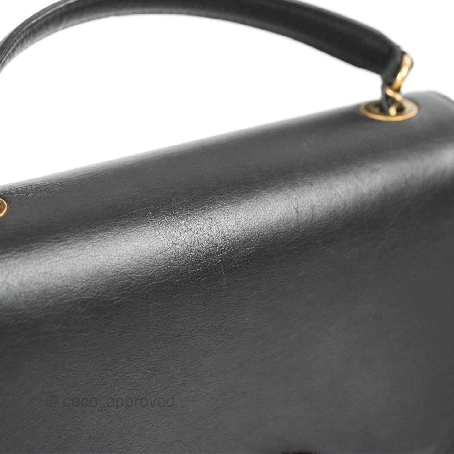 Chanel Small Coco Curve Flap Black Goatskin Antique Gold Hardware