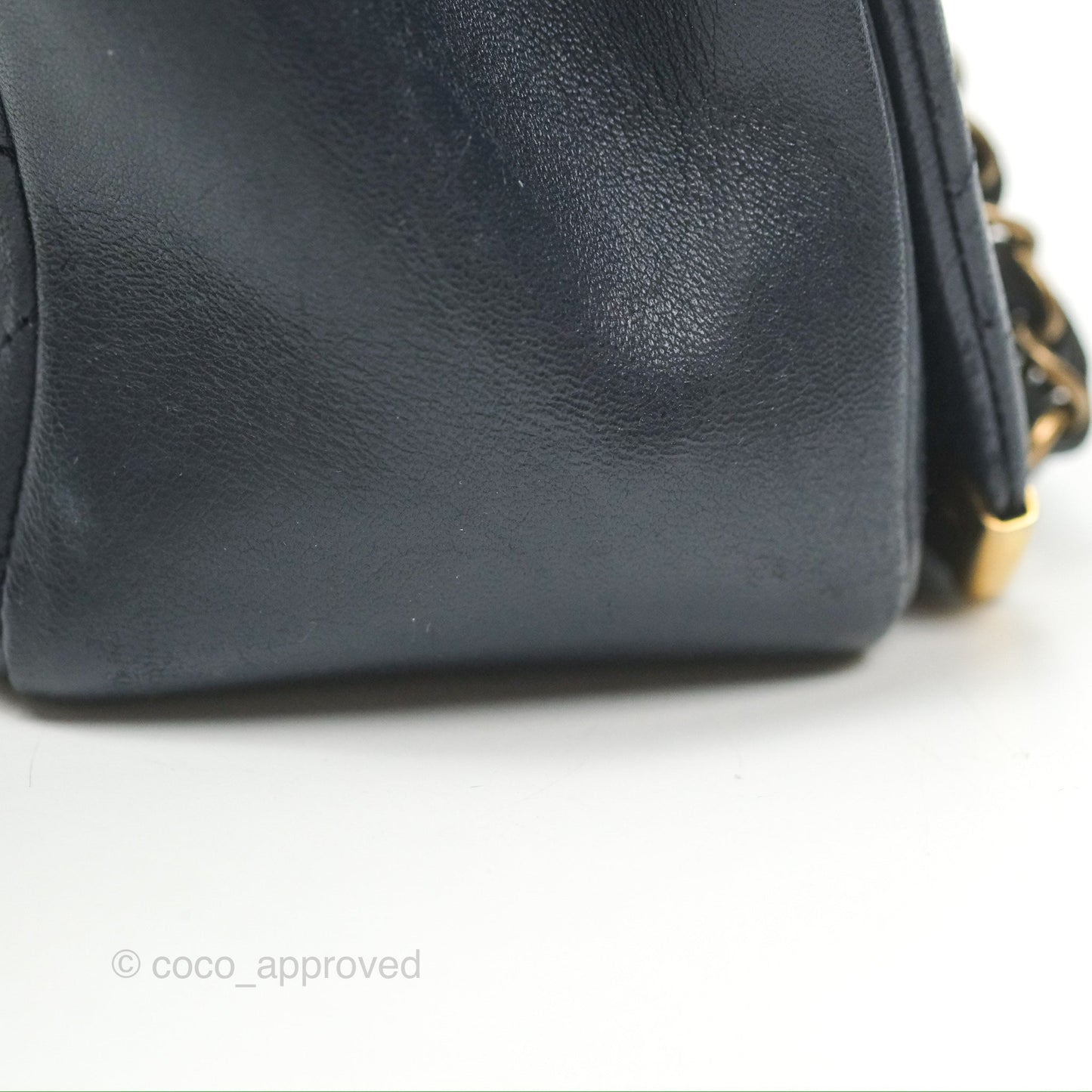 Chanel Medium Around The Corner Shopping Tote Navy Lambskin