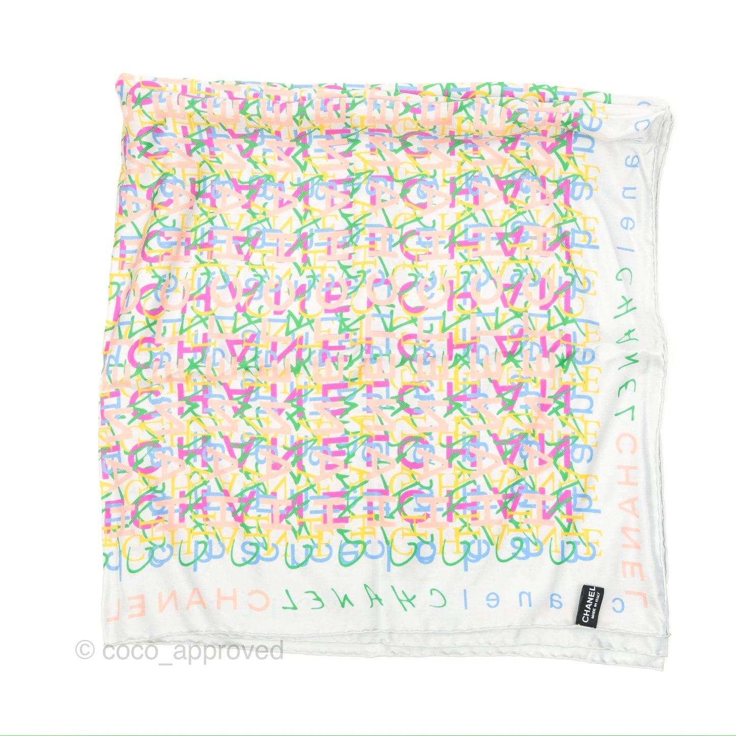 Chanel CC Logo Silk Square Scarf 90