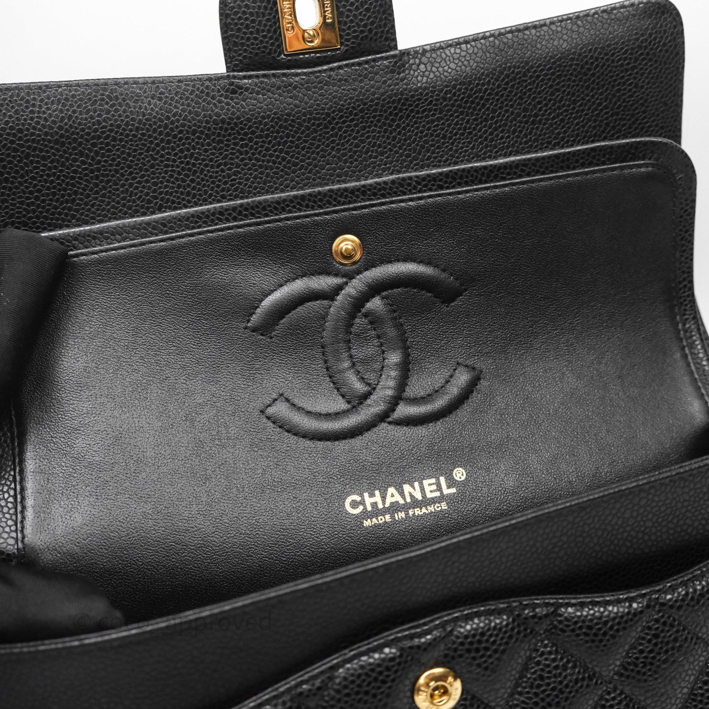 Chanel Classic Medium Flap Quilted Black Caviar Gold Hardware