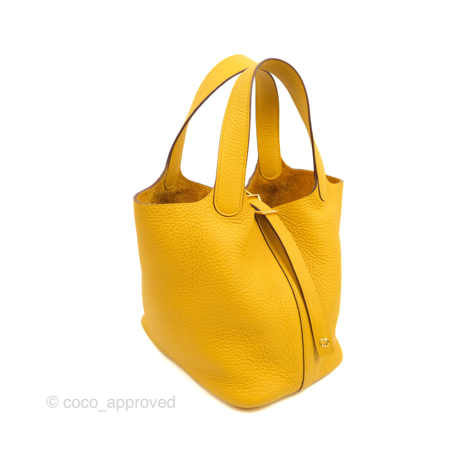 Hermès Picotin Lock 18 Jaune Ambre Clemence Gold Hardware