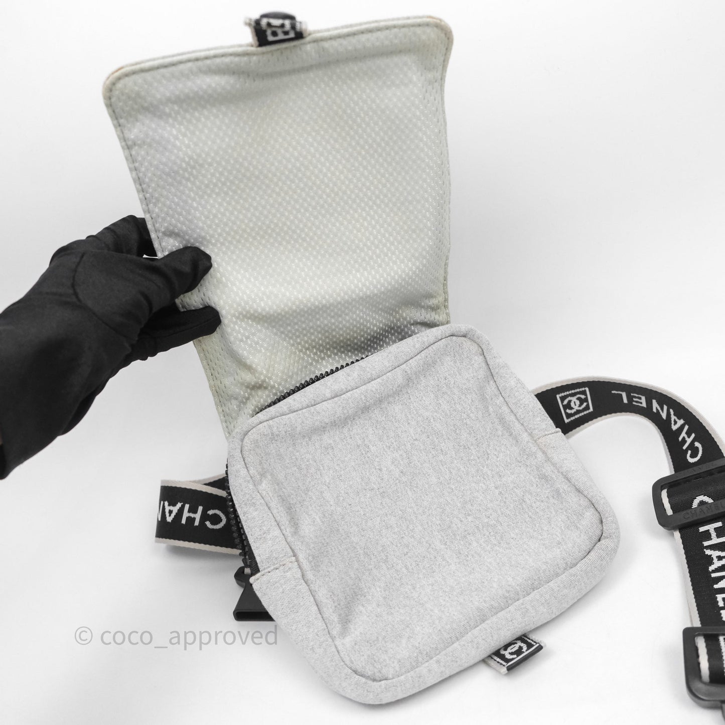 Chanel CC Logo Sport Waist Bag Grey