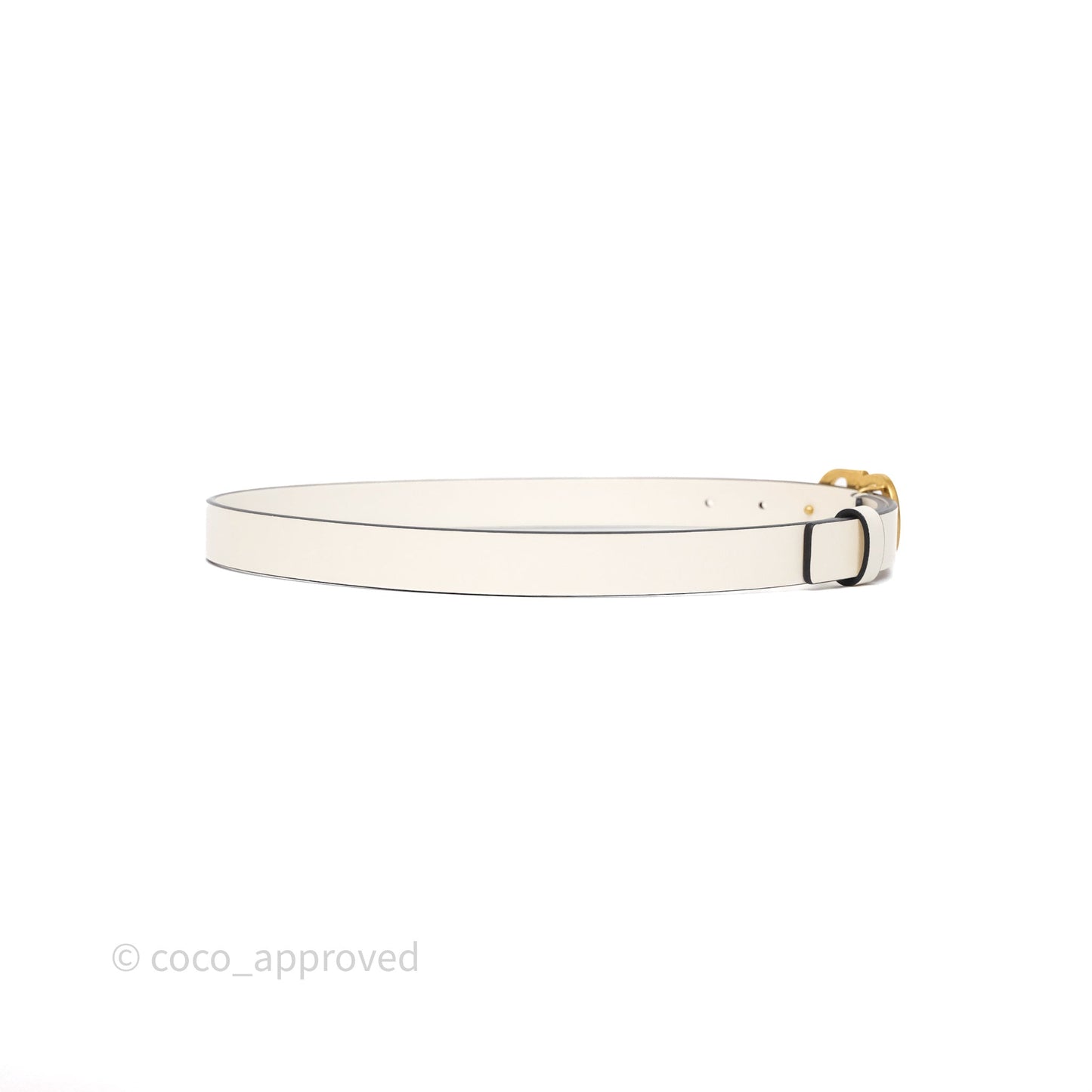 Christian Dior Saddle Belt Ivory White Calfskin Gold Hardware 20mm Size 70