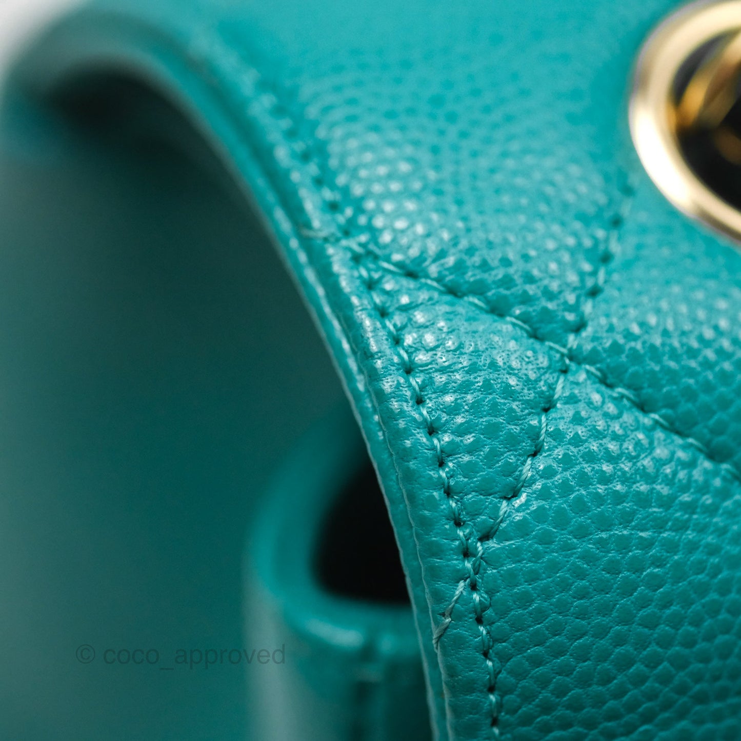 Chanel Jumbo Double Flap Turquoise Caviar Gold Hardware⁣⁣